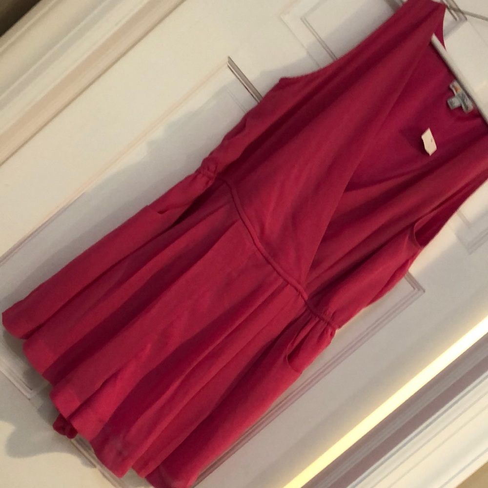 Pink Flowy Fabric Romper, size L, NWT